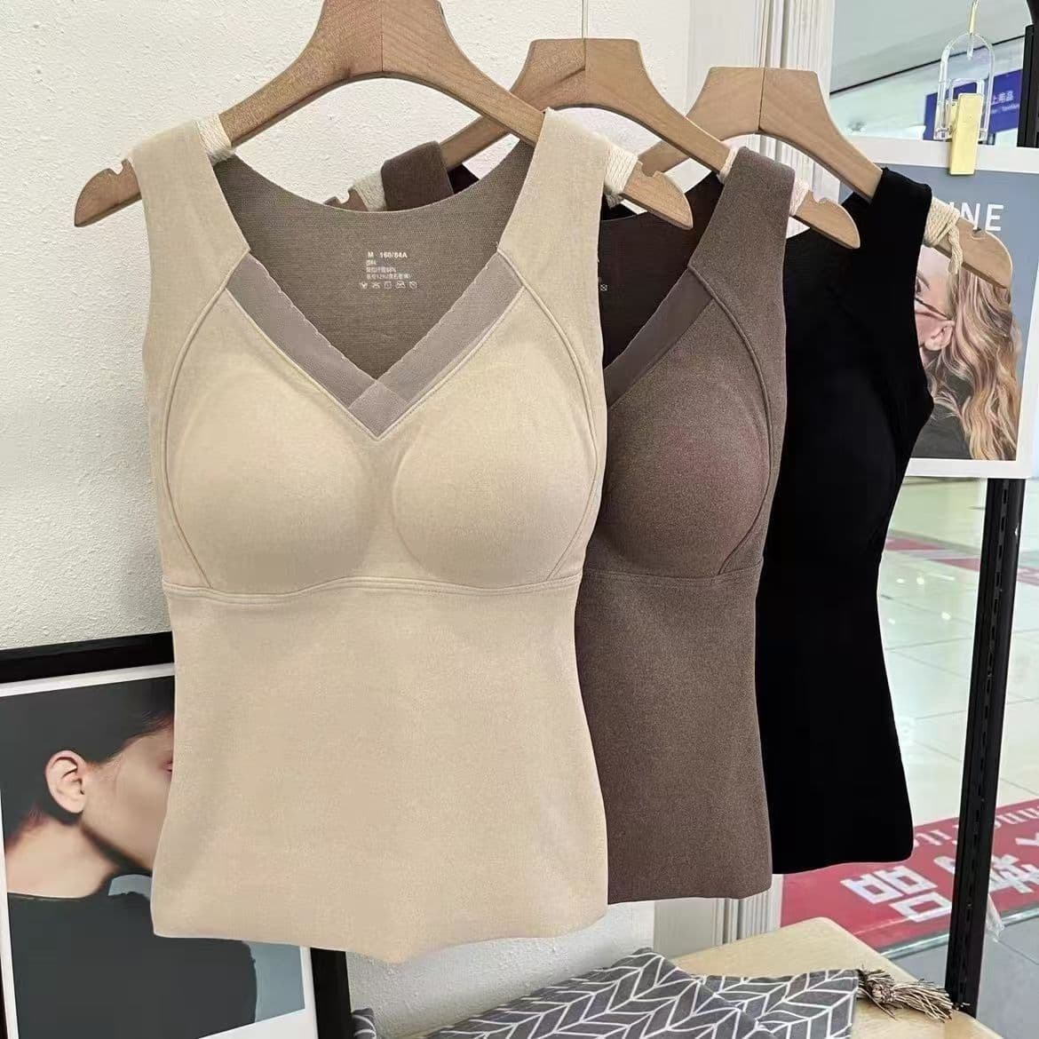 Autumn/Winter Hot Style Graphene 8803 Warm Vest Thick Padded Push-Up Bra Fixed Cup Warm Underwear Women