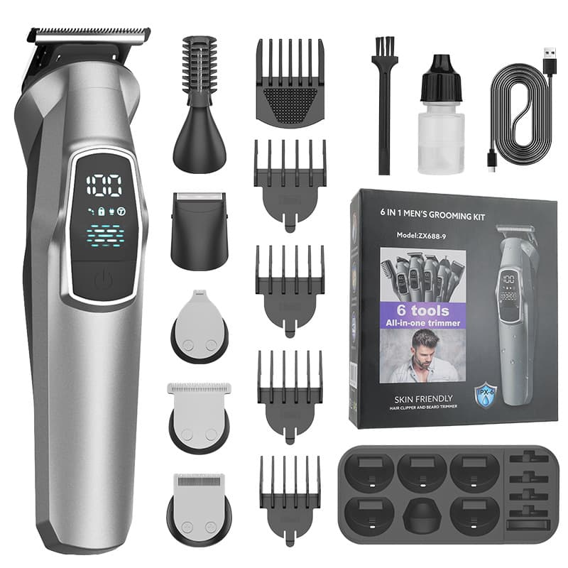 Waterproof Men's Hair Clipper Set, Household Electric Shaver, Multifunctional Electric Clipper, Nose Hair and Body Hair Trimmer