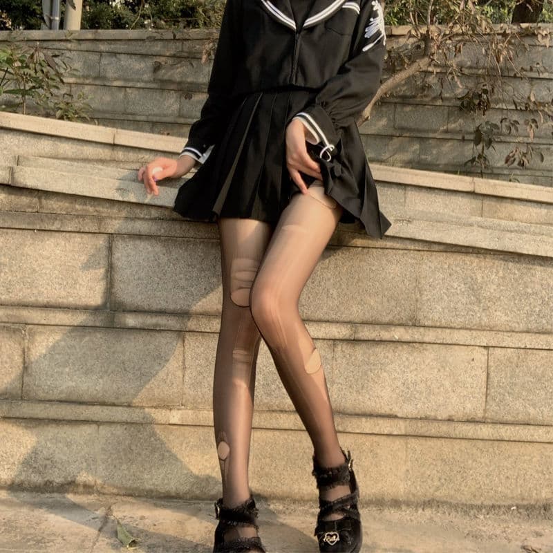 Easy Tear Disposable Sexy Pantyhose Women Ultra Thin Extreme Temptation Hand Tear JK Black Sexy Seductive Fishnet Stockings Summer