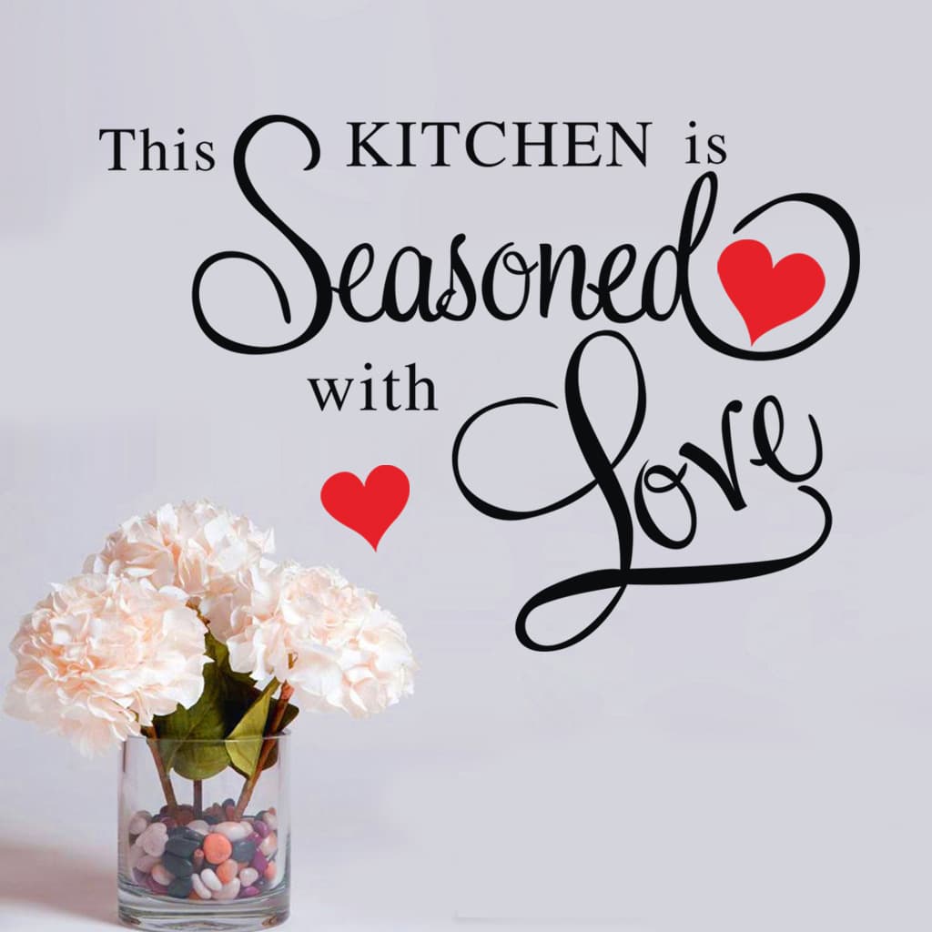 English THE KITCHEN Living Room Bedroom Kitchen Love Carved Wall Sticker Self-Adhesive Wholesale T07