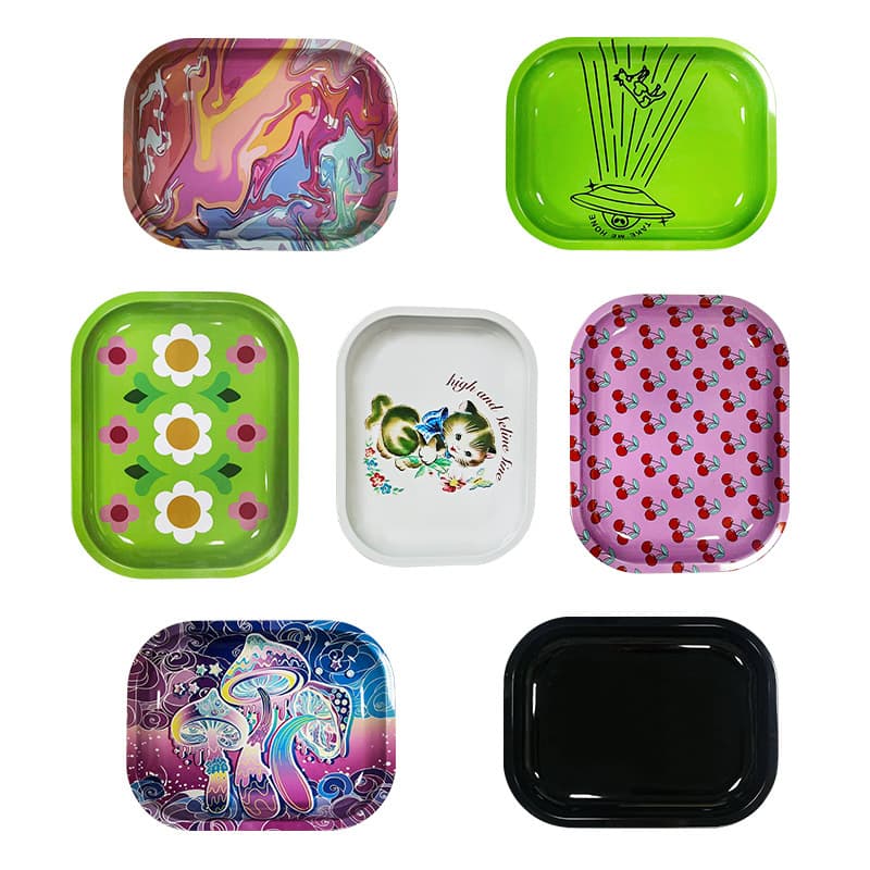 Cross-border Ready Stock Tobacco Tool, 180*140mm Tin Rolling Tray, Herb Curing Tray, Storage and Operation Tray