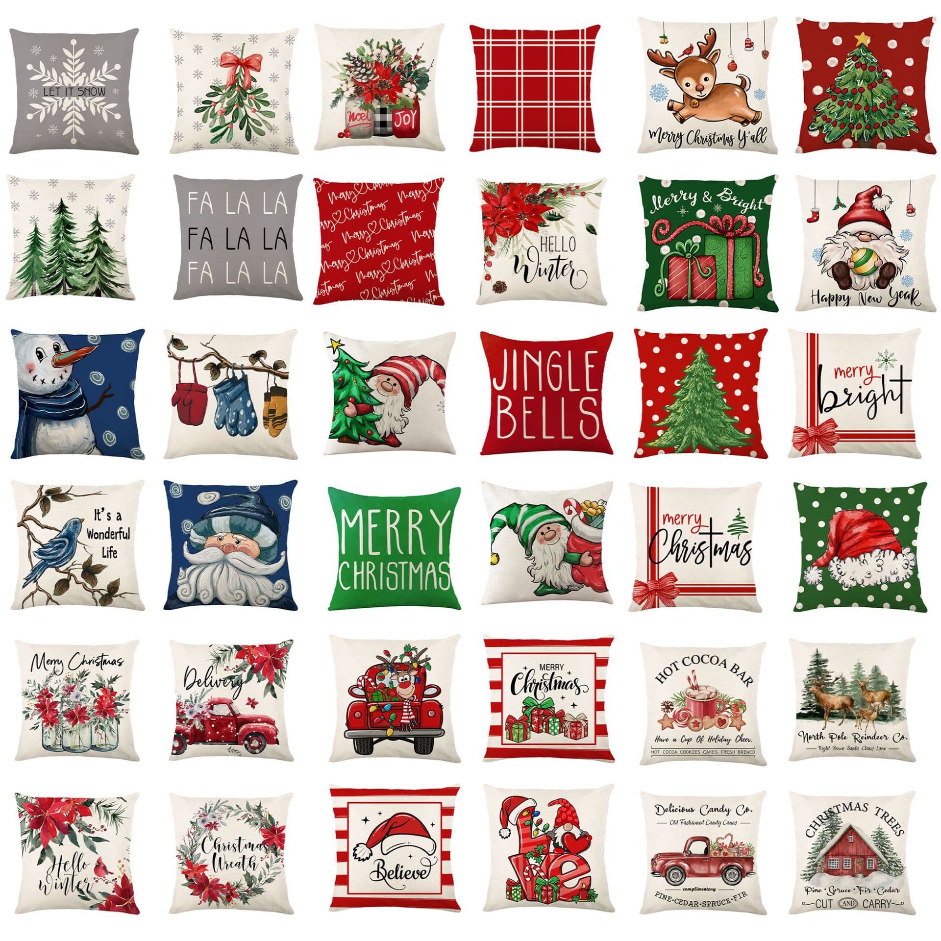 Christmas pillow cover red dwarf car print cushion home sofa decoration bed cushion cover