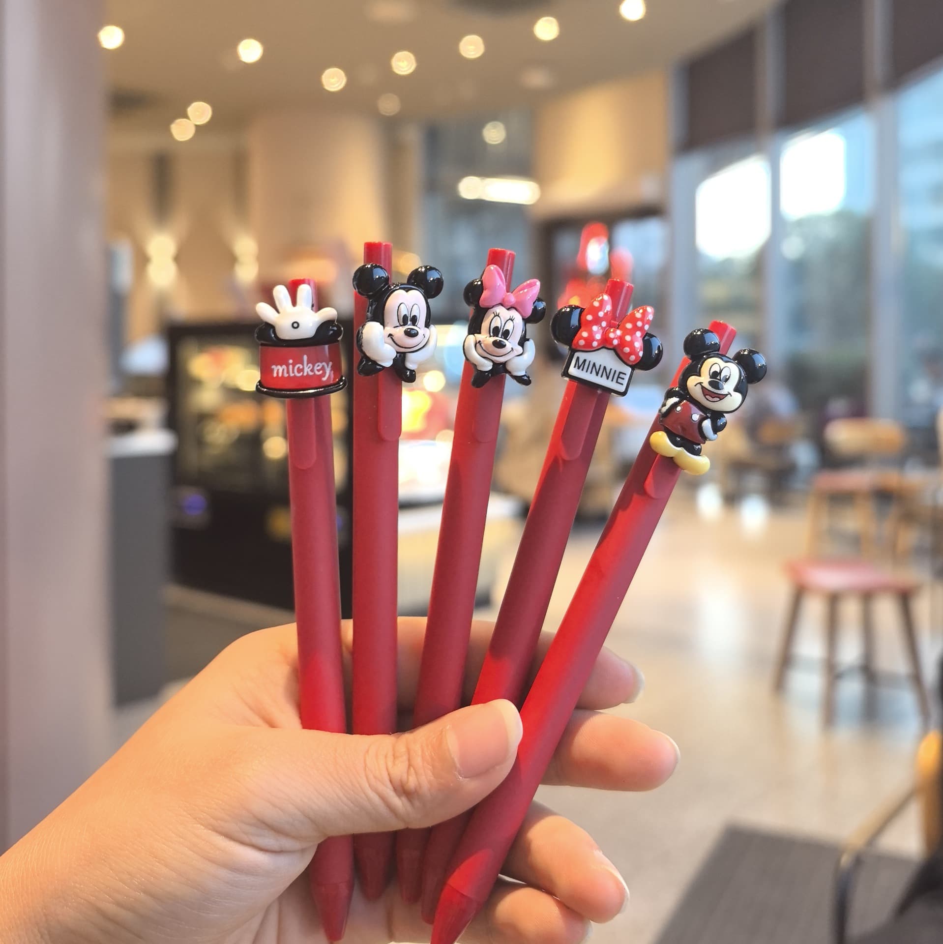 Cute Mickey Ballpoint Pen Push-Pendant Pen Advertising Pen Cute Stationery Creative Peripheral Small Gift Wholesale