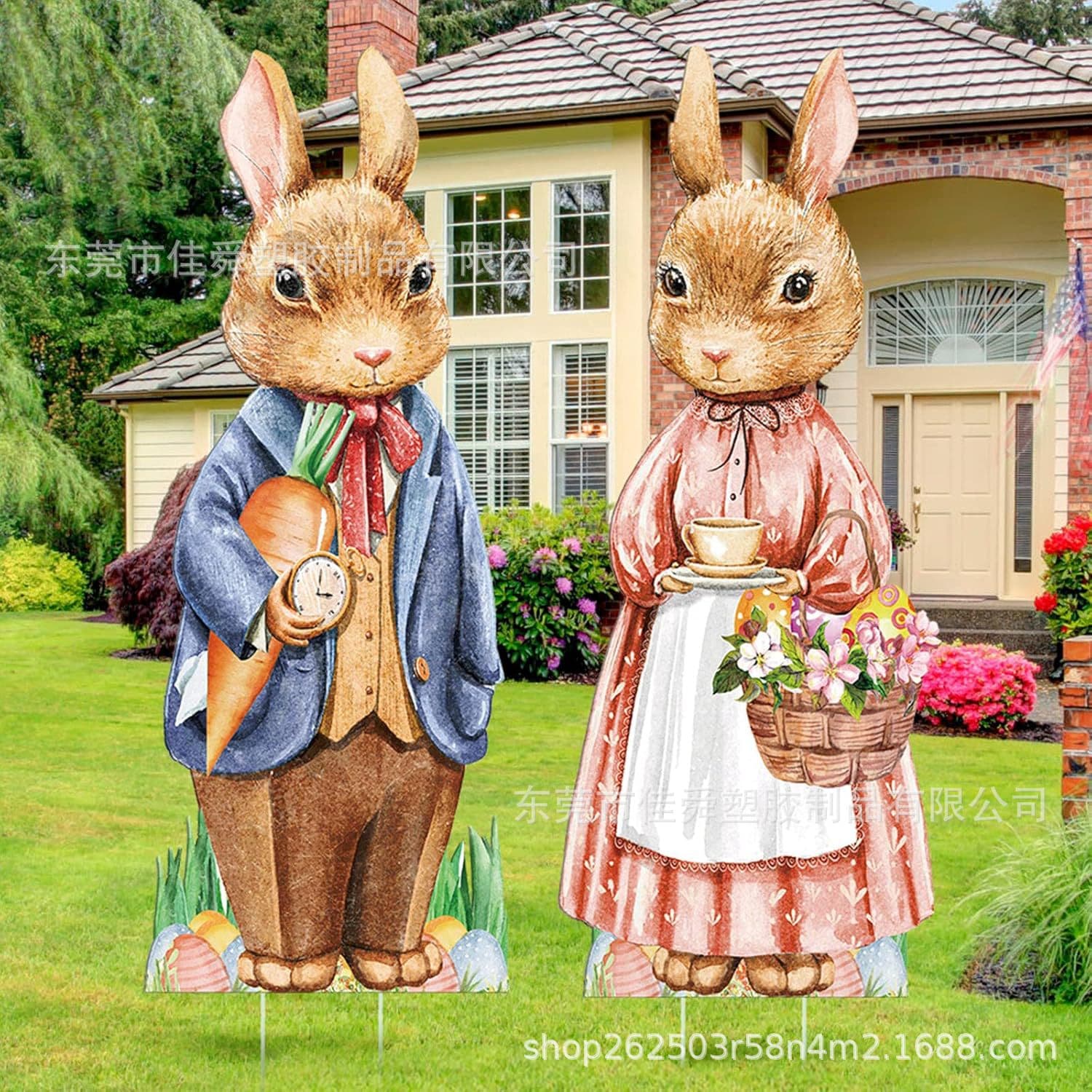 2025 Cross-border New Easter Lawn Stake Outdoor Garden Large Rabbit Decoration Sign Party Supplies