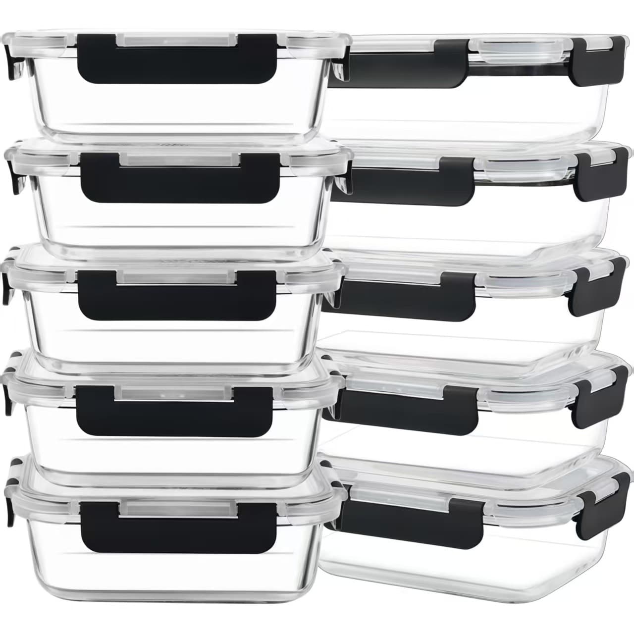 Cross-border crisper bowl heated transparent crisper box food grade rectangular high borosilicate glass lunch box Amazon