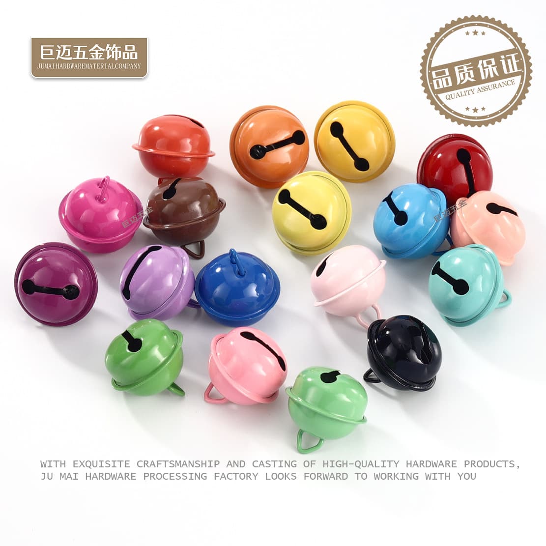 22mm colorful small bell jewelry accessories keychain candy color metal paint bell Christmas tree decoration pet