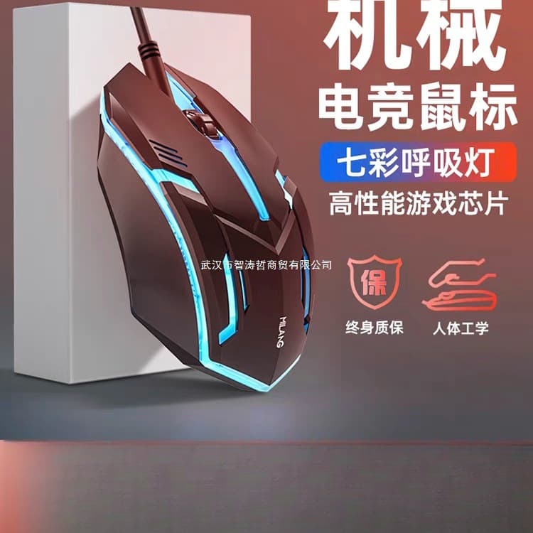 Wrangler Wired USB Gaming Mouse with Lighting, Universal for Desktop and Laptop Esports/Office
