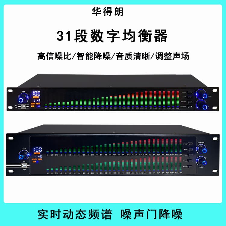 Professional Audio Equalizer EQ High-End Equalizer Stage Home KTV Effect Processor Audio Processor Preamp 31-Band