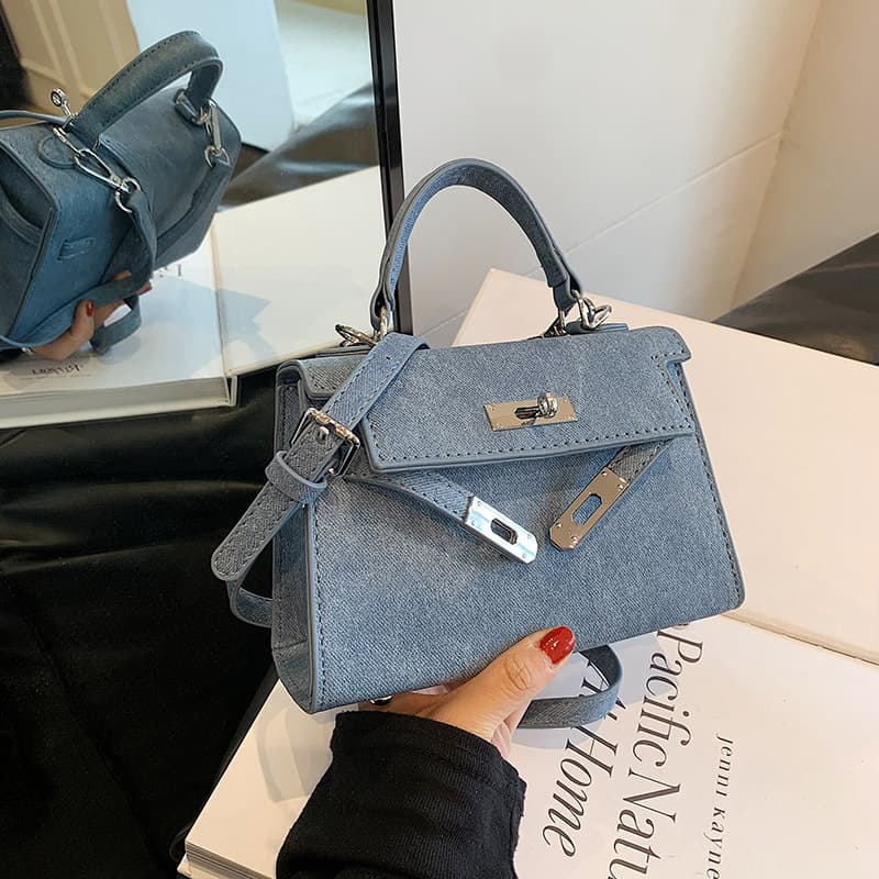 Vintage Style Handbag for Women 2023 New Fashion Autumn Winter Crossbody Bag Textured Kelly Bag