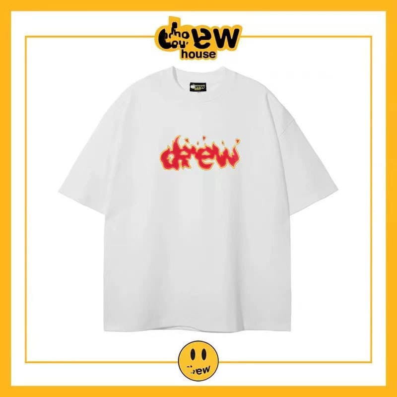 Smile T-shirt Flame Print Lovers with the Same Style