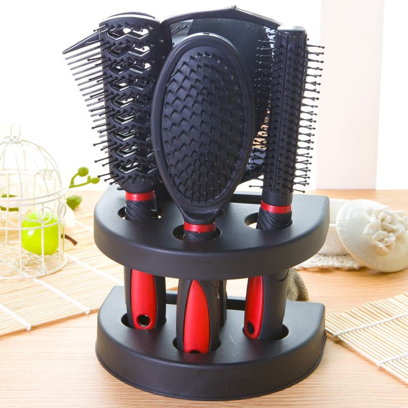 Mirror round comb combination complete set of 5-piece styling comb set household air large volume hairdressing tools for men and women