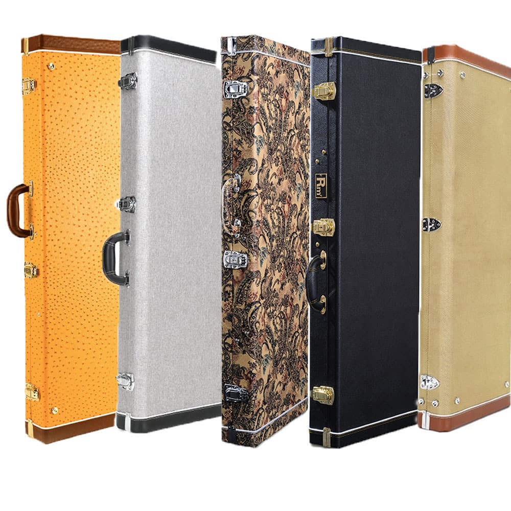 Fashionable Electric Guitar Wood Case, Thickened Shockproof Hard Shell, Impact-Resistant and Compression-Proof Guitar Protection Case with Handle