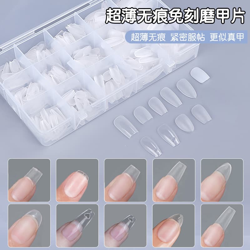 Cross-Border Hot-Selling Type A 600-Piece Handmade Nail Tips for Nail Art, Full-Size False Nails, Full-Cover Nail Stickers
