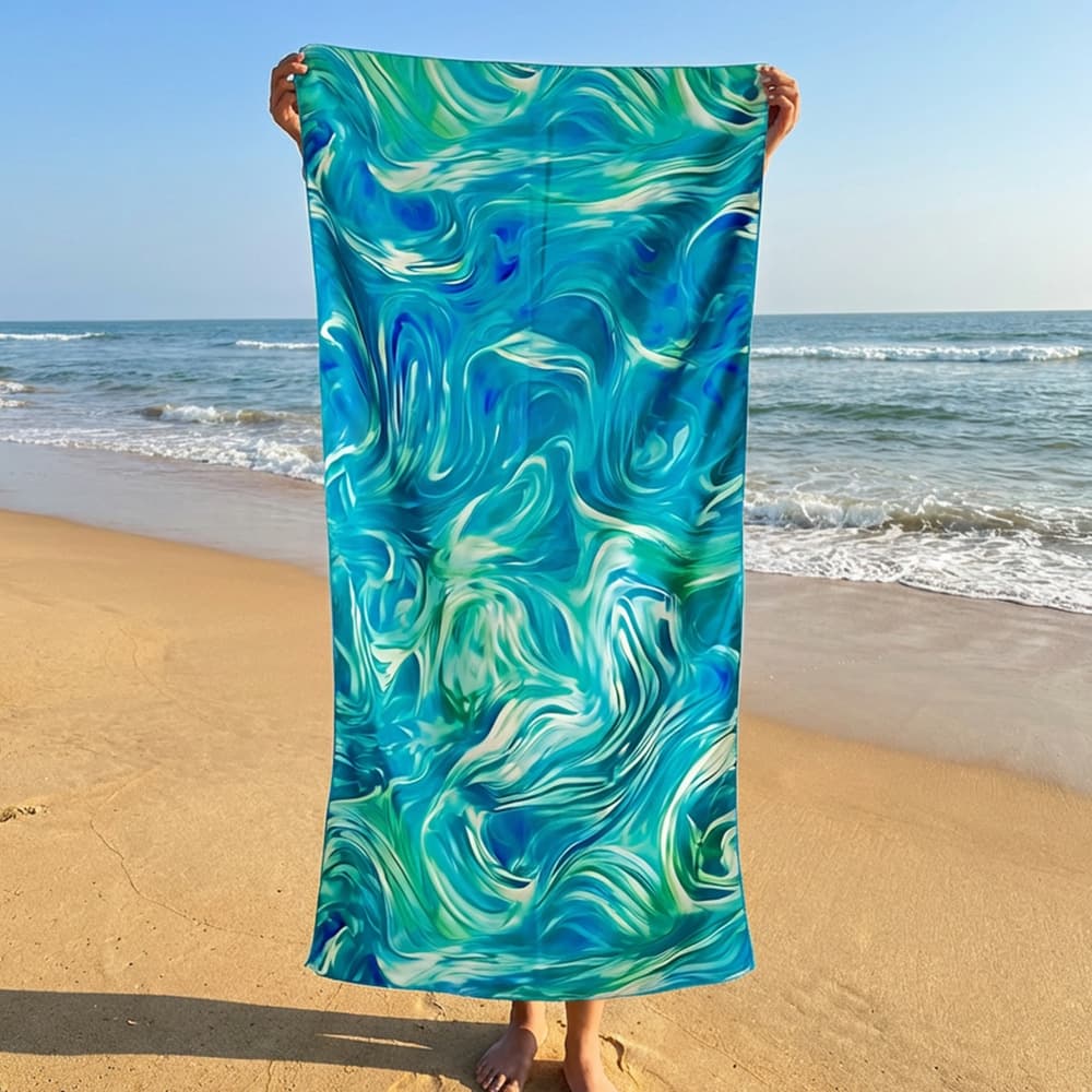 Custom Microfiber Quick-Dry Printed Beach Towel for Europe and America, Seaside Bath Towel, Swimming Towel, Pineapple Grid Beach Towel