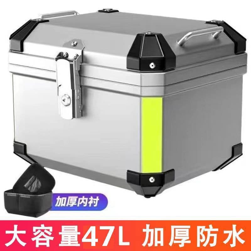 Motorcycle trunk non-aluminum alloy large-capacity pedal battery car universal thickened square storage tool box
