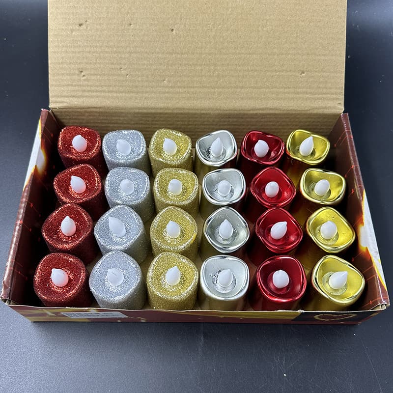 LED electronic electroplating small candle with wavy mouth Christmas small tealight romantic proposal confession wedding props candle