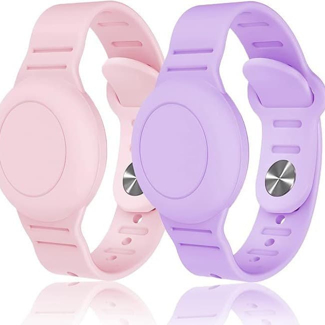 Compatible with AirTag Protective Case Kids Waterproof AirTag Wristband Silicone Strap Apple Tracker Cover