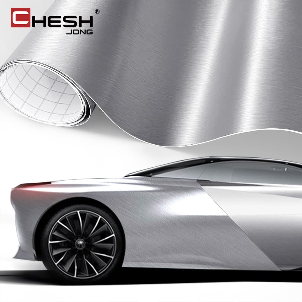 Car Interior Sticker Metal Brushed Color Change Film Electroplated Film 3D Metal Silver Brushed Film Metal Interior Sticker