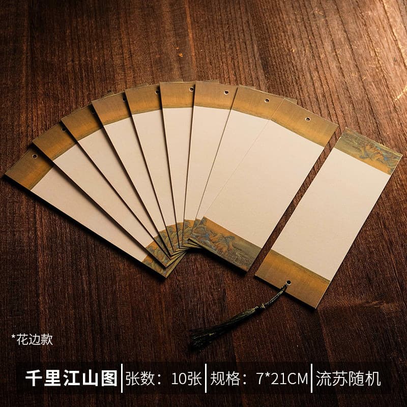 Batik Bookmark Classical Chinese Style Handwritten Blank DIY Creative Cultural Calligraphy Bookmark Custom