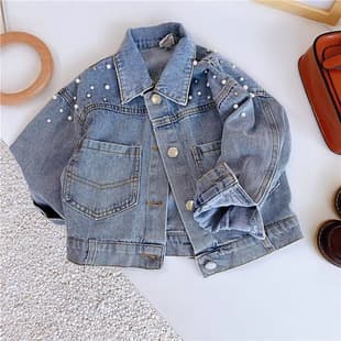 Girls' Baby Coat Outerwear Spring Autumn Kids Denim 2023 New Spring Autumn Little Girl Kids Korean Style Trendy Coat
