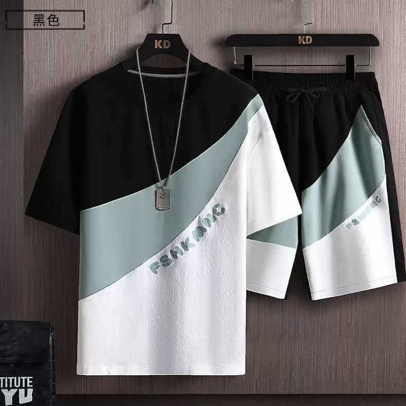 Summer Set Short Sleeve T-shirt Men One-piece Matching Cool Brand Shorts Couple Youth Half Sleeve Top