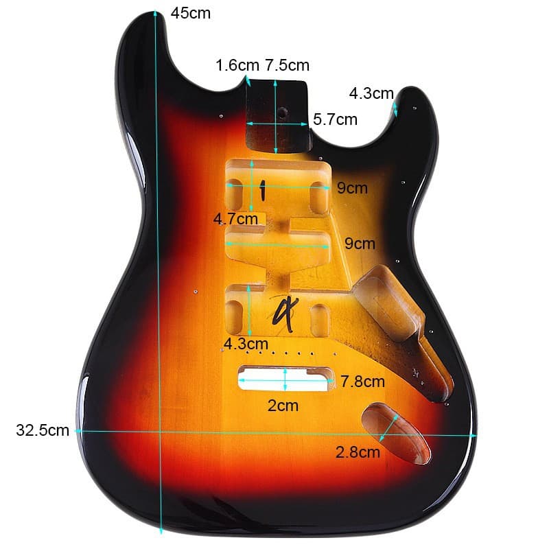 Gloss Sunset Color Guitar Body Single Tremolo Electric Guitar Body Guitar Shell Modification Instrument Accessories DIY Guitar