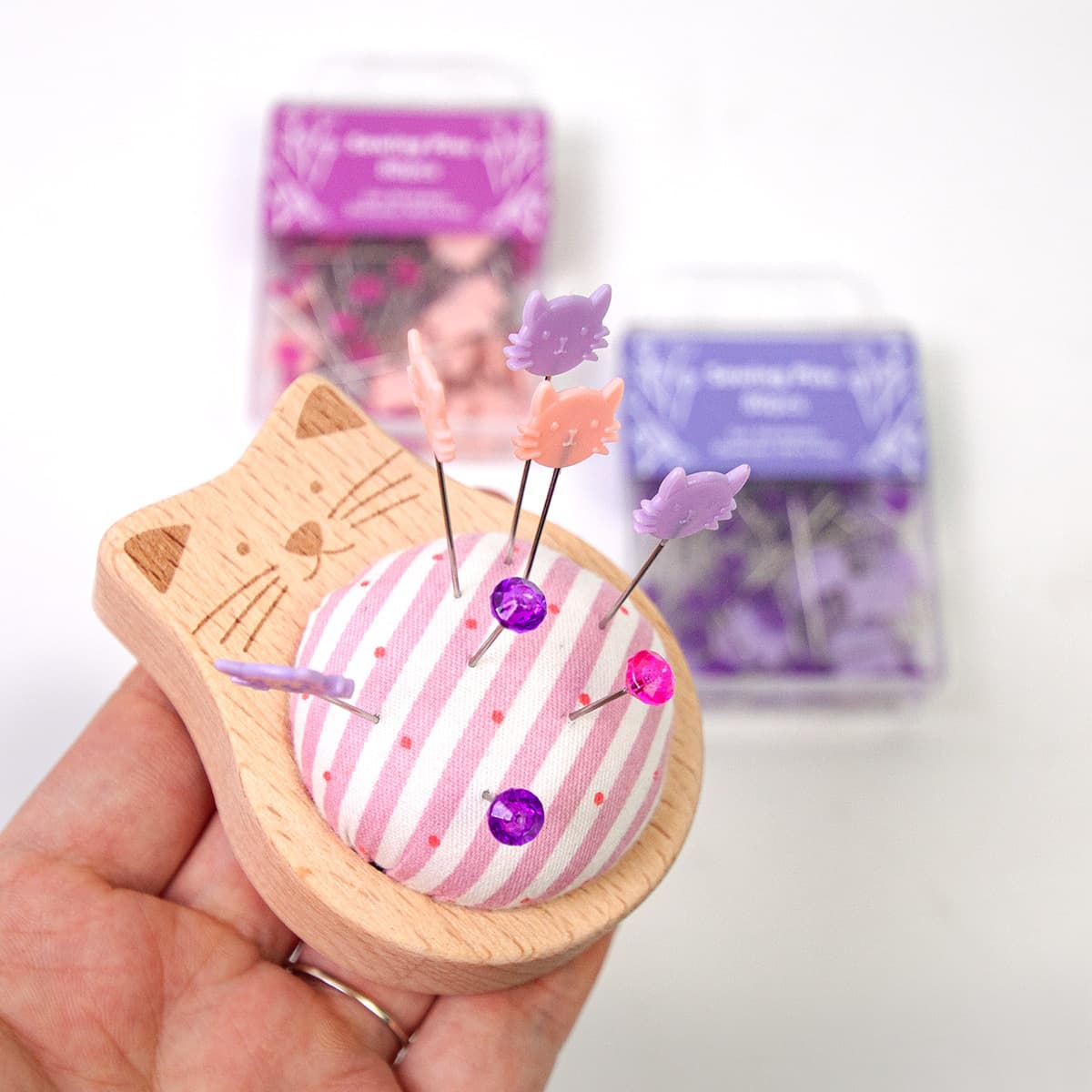 Cross-border Cat Diamond Positioning Pins Sewing Pins 80pcs Cat Hand Sewing Quilting Fixing Pins