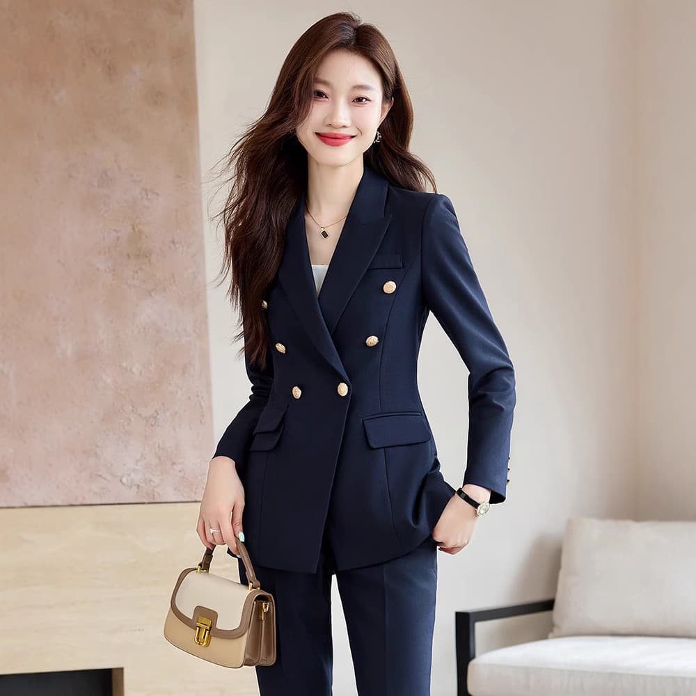 Women's Suit Set Spring/Autumn New Arrival Professional Blazer Uniform for Hotel Manager, Property Sales, and Customer Service Staff