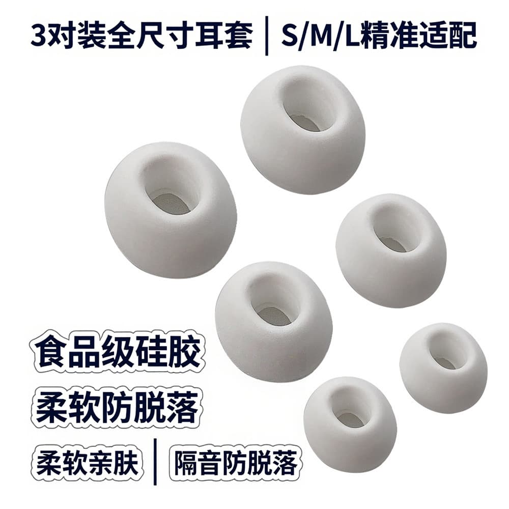 Three Pair AirPods Pro 2 Ear Tips for Apple AirPods Pro Headphones In-Ear Silicone Earplugs
