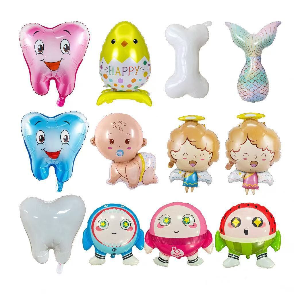 Smile Shape Teeth Aluminum Film Balloon for Baby Kids Theme Party Decoration