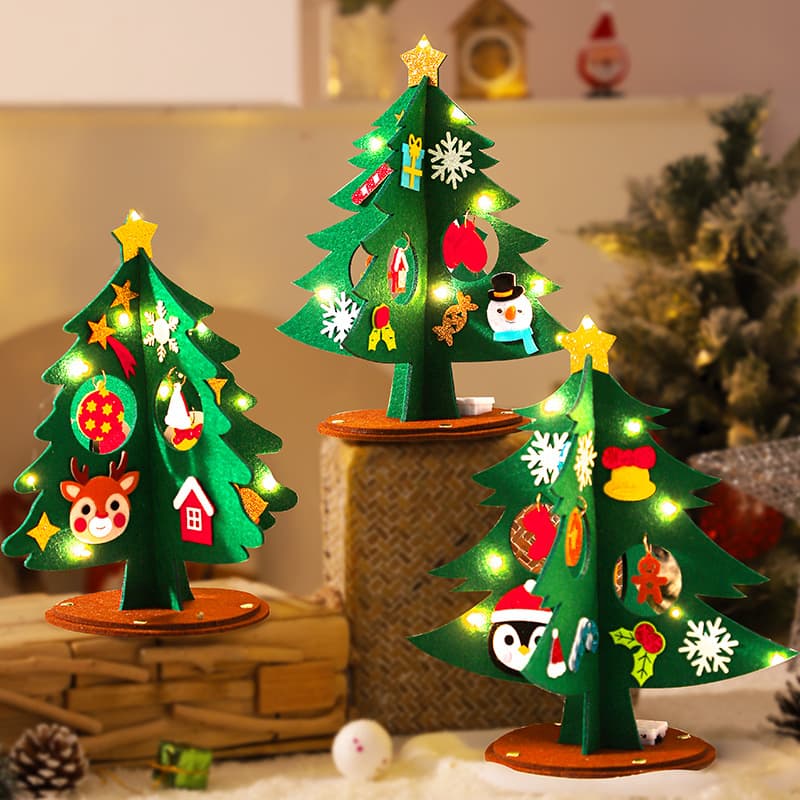 Christmas handmade Christmas tree desktop ornament DIY children's craft material kit kindergarten decoration small