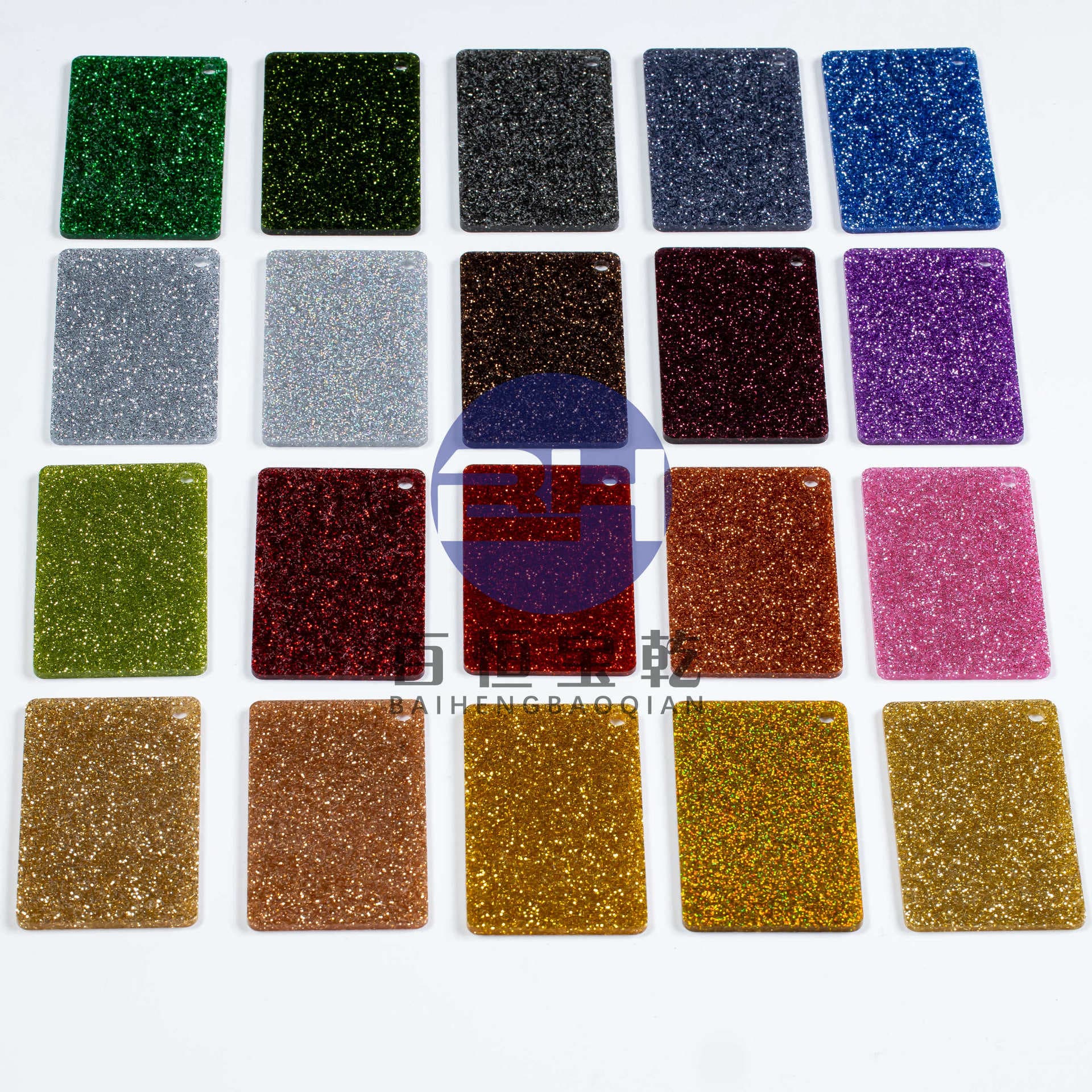Baiheng Baoqian flash glitter powder glitter sheet acrylic pearl sheet processing cutting laser bonding polishing