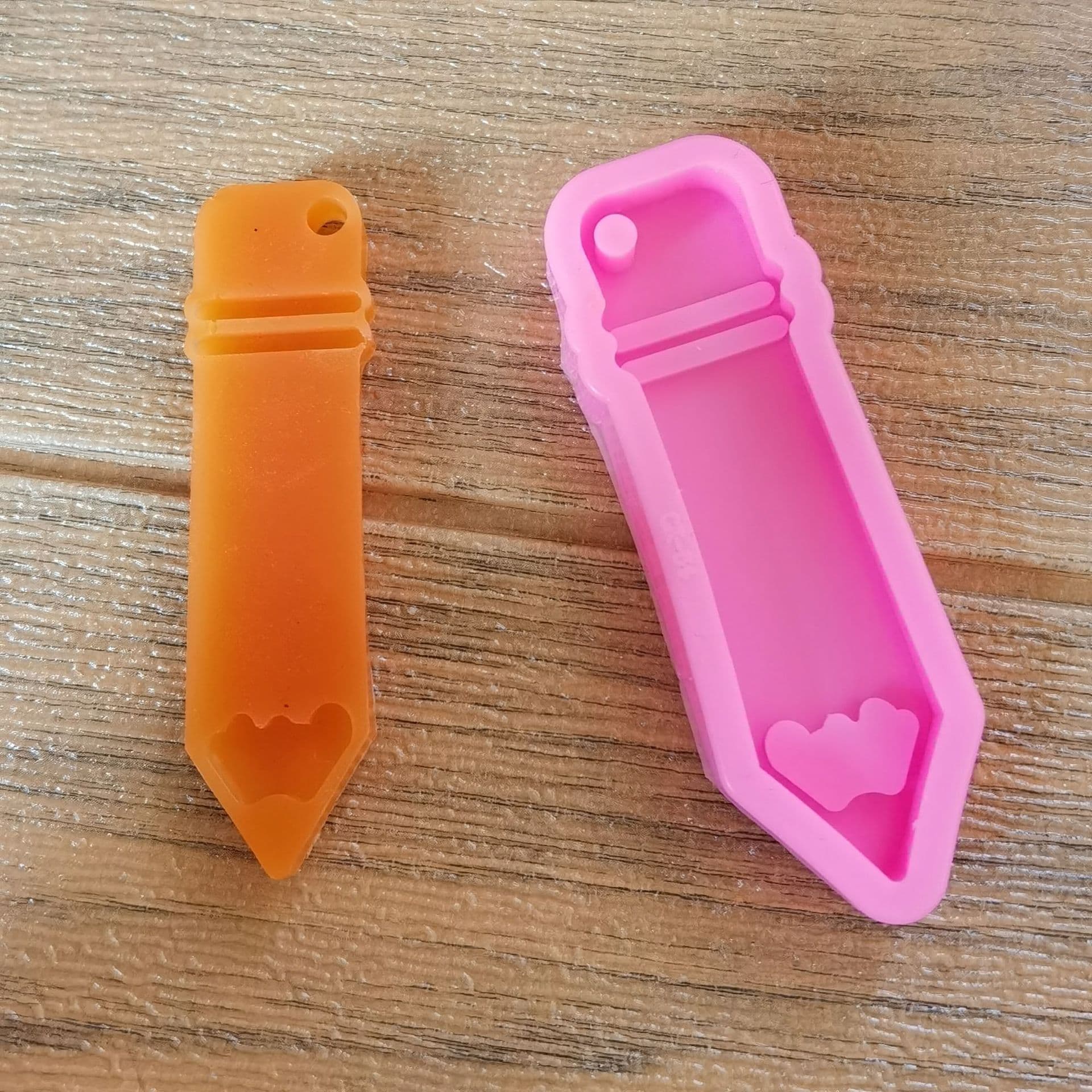 Pencil-Shaped Mirror Epoxy Resin Mold Keychain Car Pendant Mold Quicksand Mold In Stock