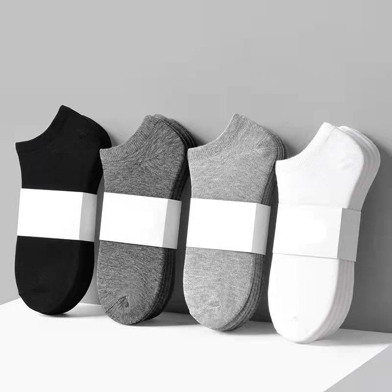 Black, White, Gray Short Socks - Four Seasons Mid-Calf Length, Summer Moisture-Wicking Socks, Disposable Socks, Men's No-Show Socks