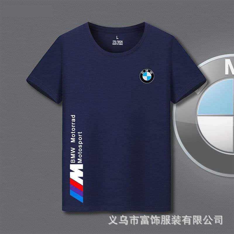 BMW Car Club Printed Short Sleeve T-Shirt Work Uniform 4S Store Customizable Exhibition Workwear Half Sleeve Men
