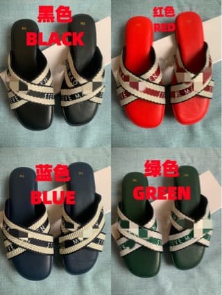 Cross-border Trade S Women's Shoes Summer New Embroidered Cross Plus Size Flat Sandals Lady Slipper