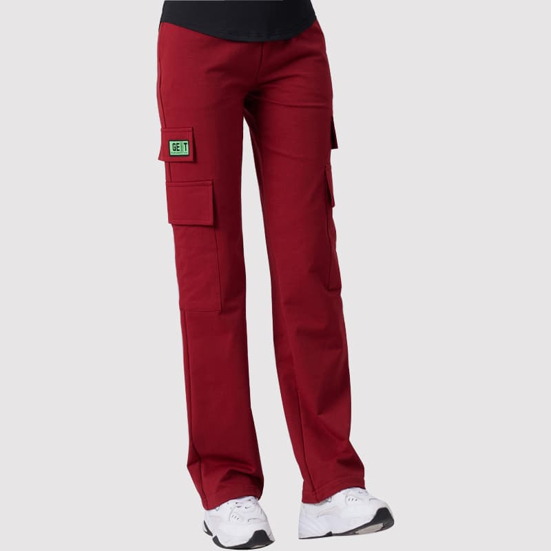 Women's wide-leg cargo pants, autumn 2024, thickened, high-waisted, loose, slimming, multi-pocket, sporty, narrow-fit, casual, straight-leg pants