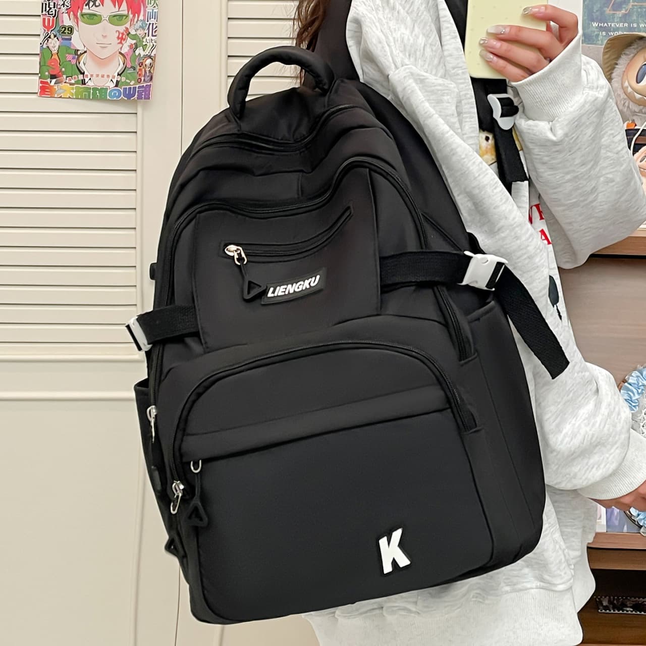 Multi-compartment Backpack Large Capacity Junior High School Girls Niche Ins Style Backpack Mori Style Campus Shoulder Bag Laptop Backpack