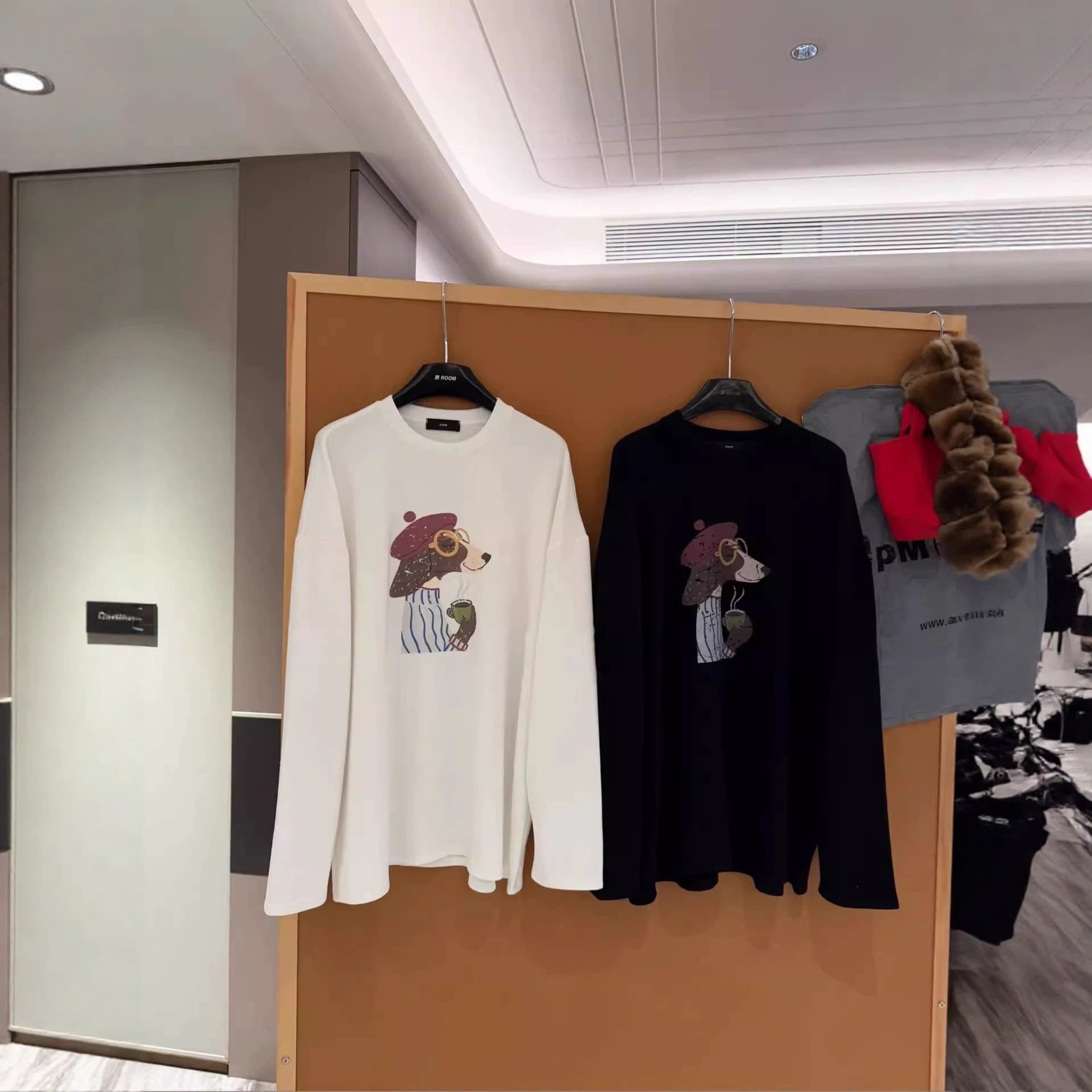 Korean Dongdaemun Spring/Autumn New Style Korean Loose Fit Slimming Versatile Cotton Cartoon Puppy Print Long Sleeve T-Shirt for Women