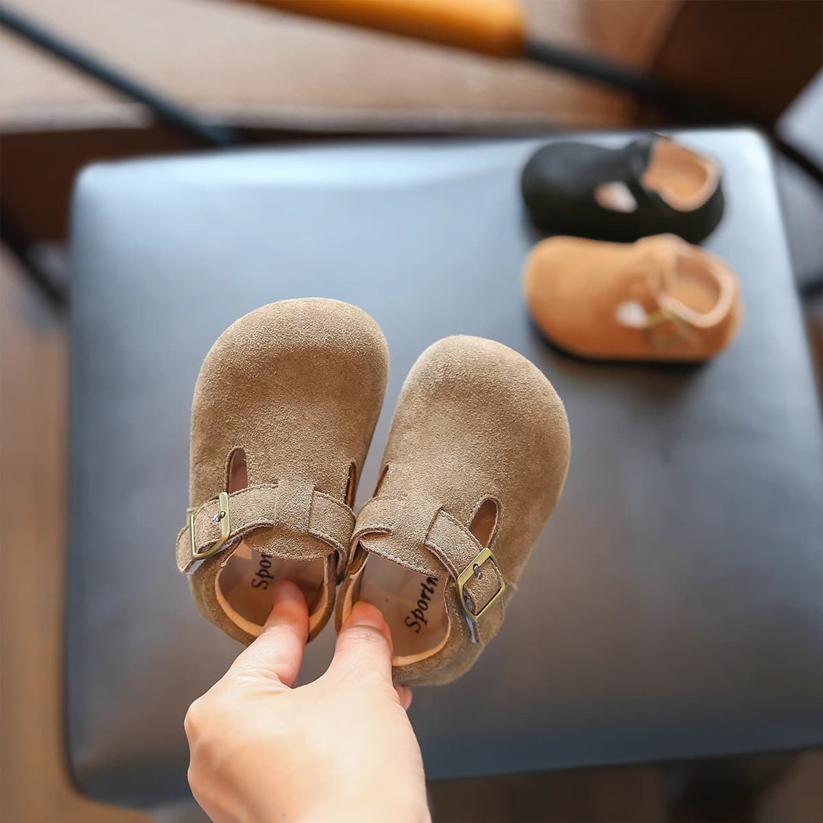 Girls' Birkenstock Shoes Spring Autumn Children Leather Shoes Baby Soft Sole Walking Shoes Toddler Shoes Boys Shoes Kids Casual Shoes