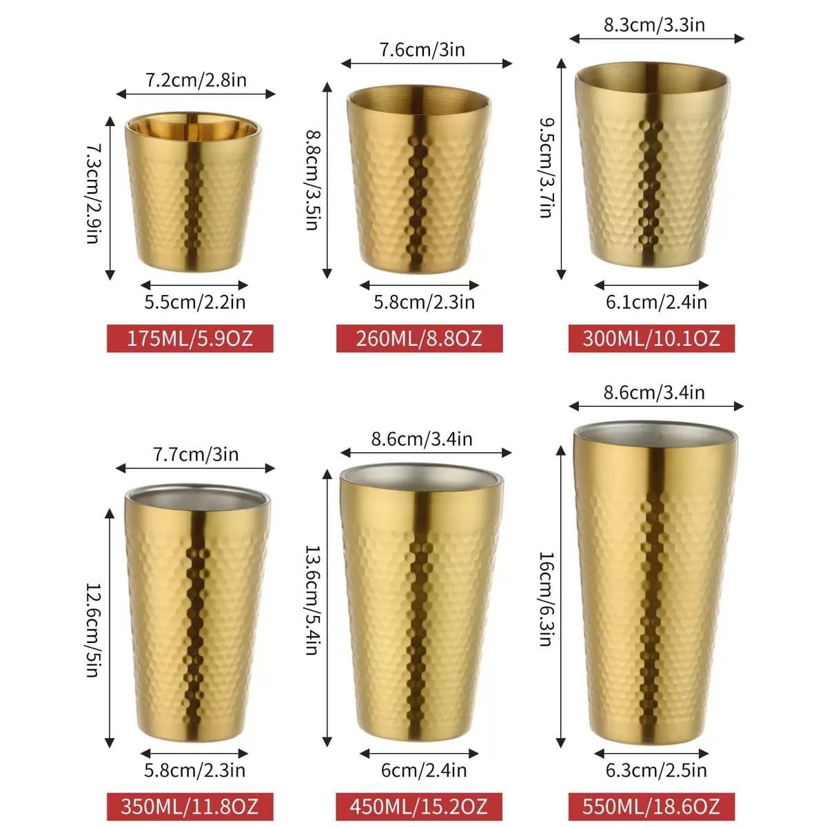 304 Korean-style stainless steel water cup, restaurant tea cup, beverage cup, beer cup, double-layer tumbler, diamond pattern cup, creative cup