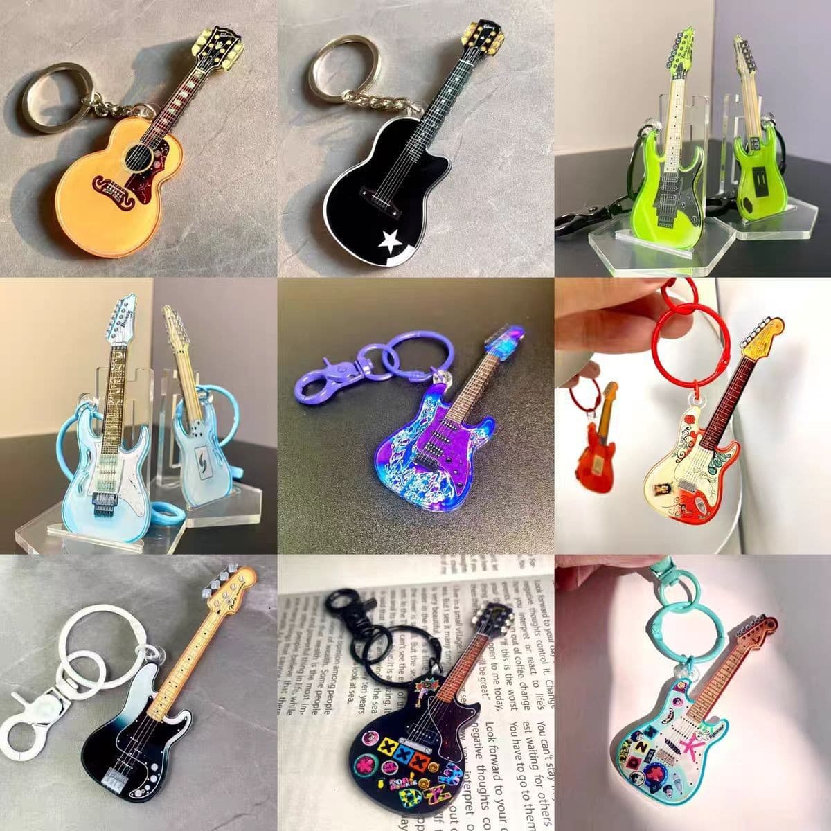 Donghong Acrylic Keychain High-Looking Compact Guitar School Bag Pendant Graduation Housewarming Festival Gift
