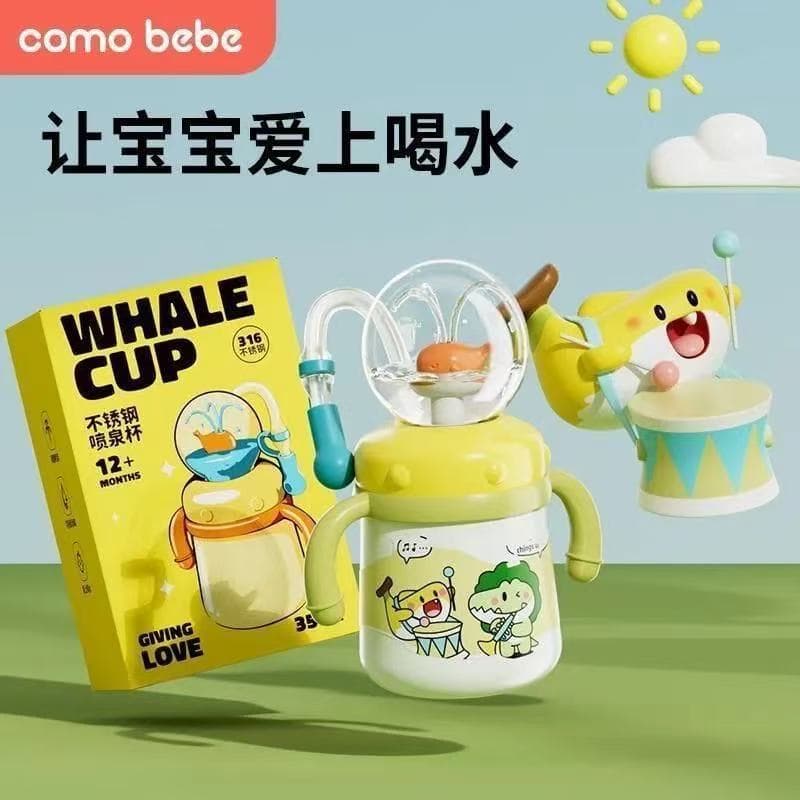 Cup, straw cup, whale insulation spray, household drinking water drinking cup, baby cup, baby children's water cup, kindergarten