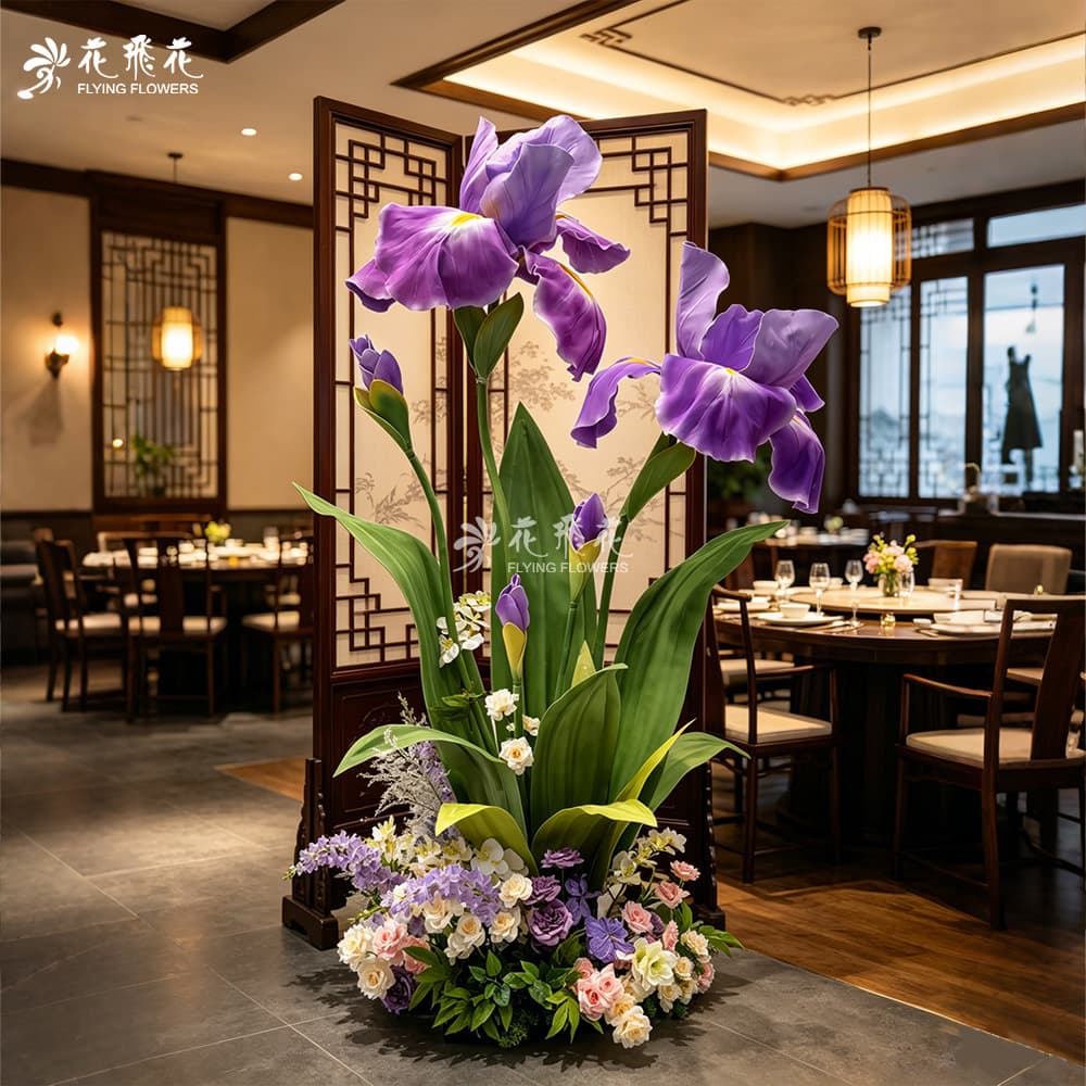 Giant Iris Artificial Flowers High-End Realistic Handcrafted Faux Flowers for Scene Decoration Wedding Artificial Flowers