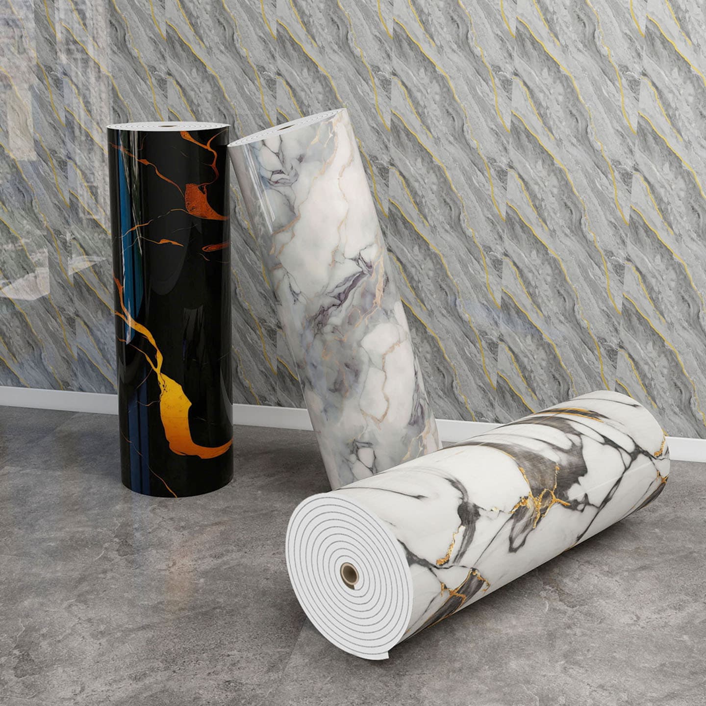 Flat Waterproof Aluminum Composite Panel Look Wall Sticker, Self-Adhesive Waterproof and Moisture-Proof TV Background Wall Decorative Panel, Living Room Wall Renovation