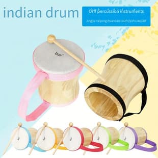 Orff percussion instrument hand drum, goatskin hand drum, bongo drum, solid wood drum god, Indian drum