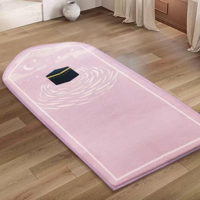 Cross-border best-selling dynasty worship ethnic mat prayer home stain-resistant crystal velvet worship printed prayer floor mat carpet