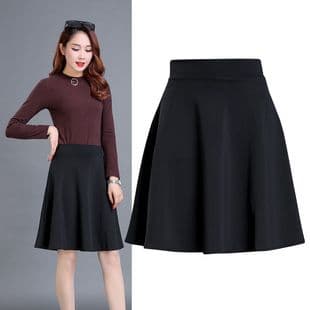 New Factory Supply Plus Size Spring Summer Women Slim Midi Stretch Half Skirt A-Line Skirt Women Base Skirt