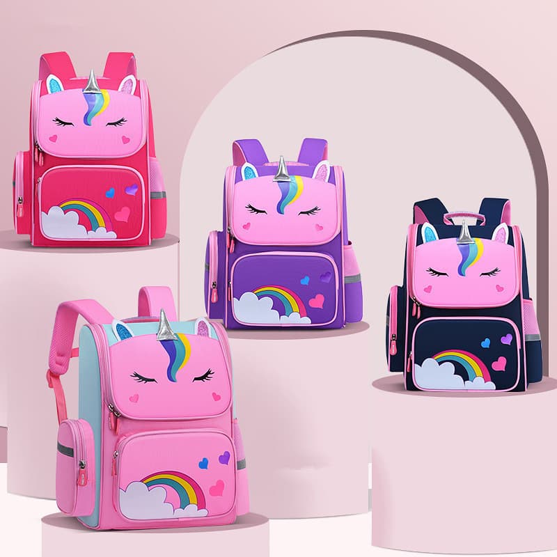 New Unicorn Cartoon Schoolbag for Boys and Girls, Lightweight Kids' Space Backpack for Ages 6-12
