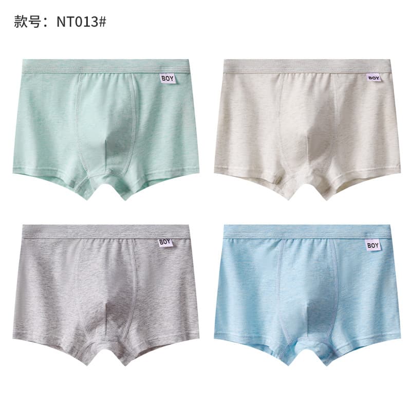 Children's and teenagers' pure cotton underwear, chubby babies, boys in developmental stages, students, and older children's boxer shorts.